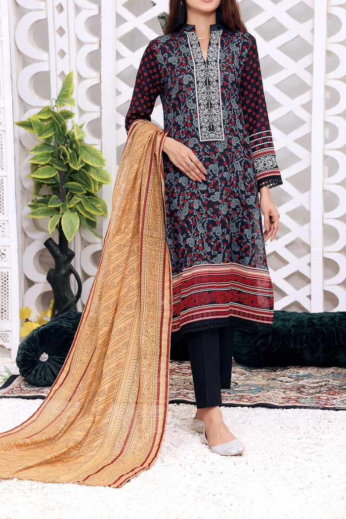 Icon Print Lawn Net Dupatta D-08