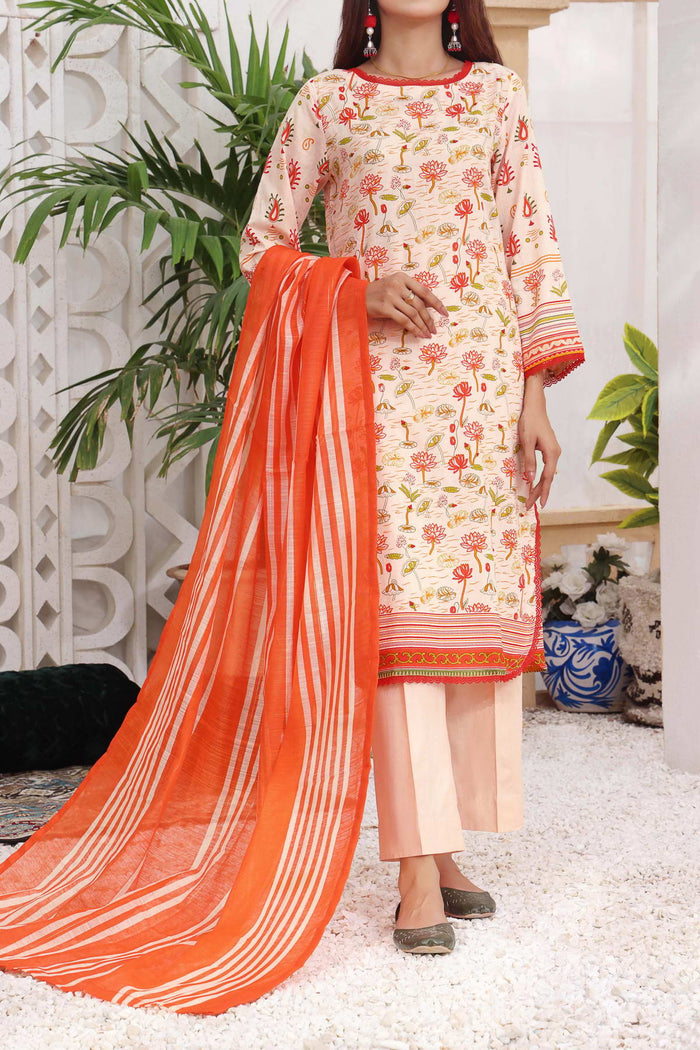 Icon Print Lawn Net Dupatta D-05